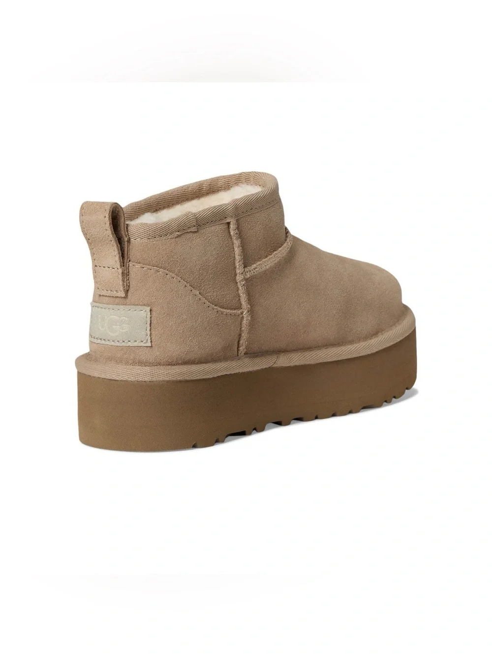 UGG Kids Classic Ultra Mini Platform Booties in Sand Size 2